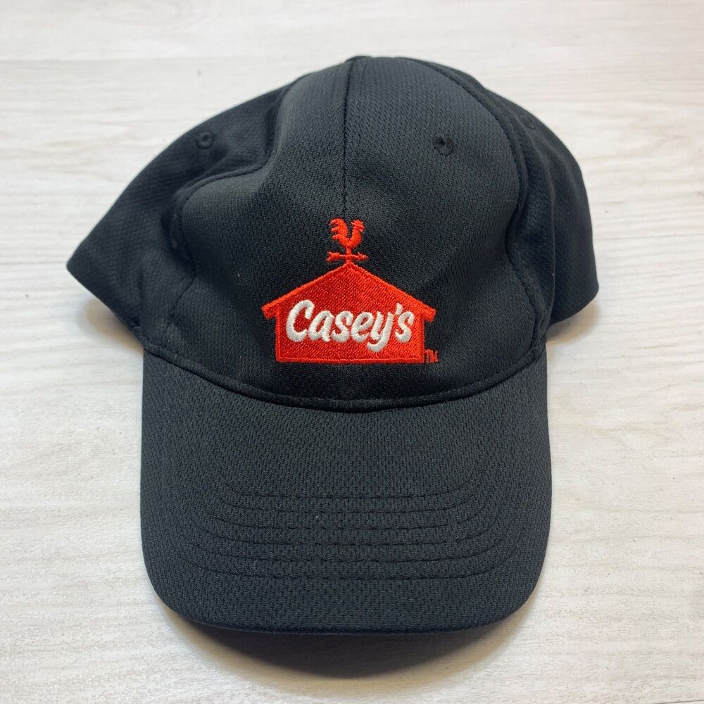 Casey's General Store Black Adjustable Baseball Cap Gas Station Work Mens Womens